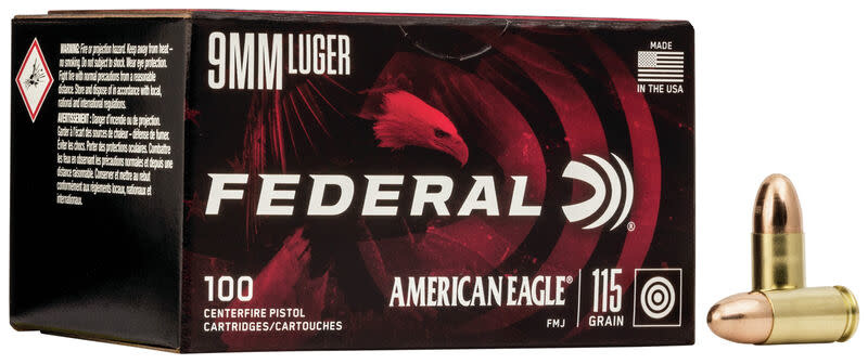 American Eagle 9MM LUGER 115GR FMJ 100 CNT