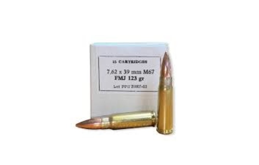 PPU BRASS CASE AMO 7.62X39 123GR FMJ