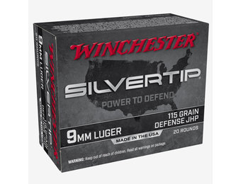 Silvertip 9mm Luger Ammunition 20 Rounds JHP 115 Grains W9MMST