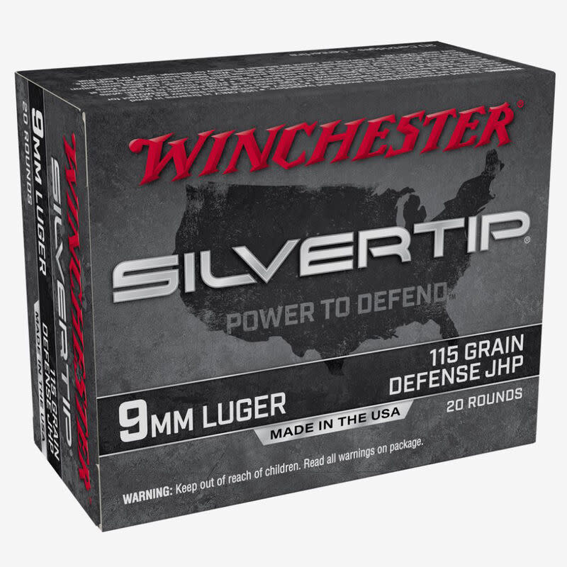 Silvertip 9mm Luger Ammunition 20 Rounds JHP 115 Grains W9MMST