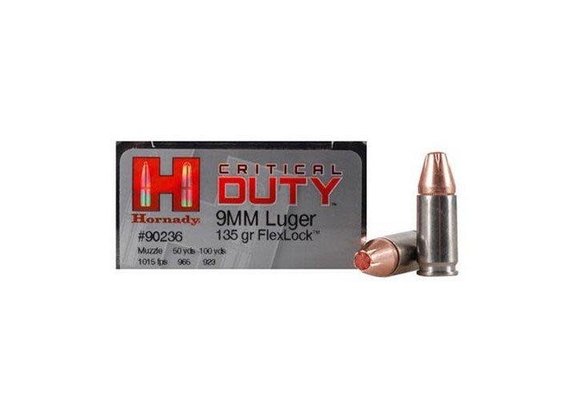 Critical Duty Ammunition 9mm Luger 135 Grain FlexLock