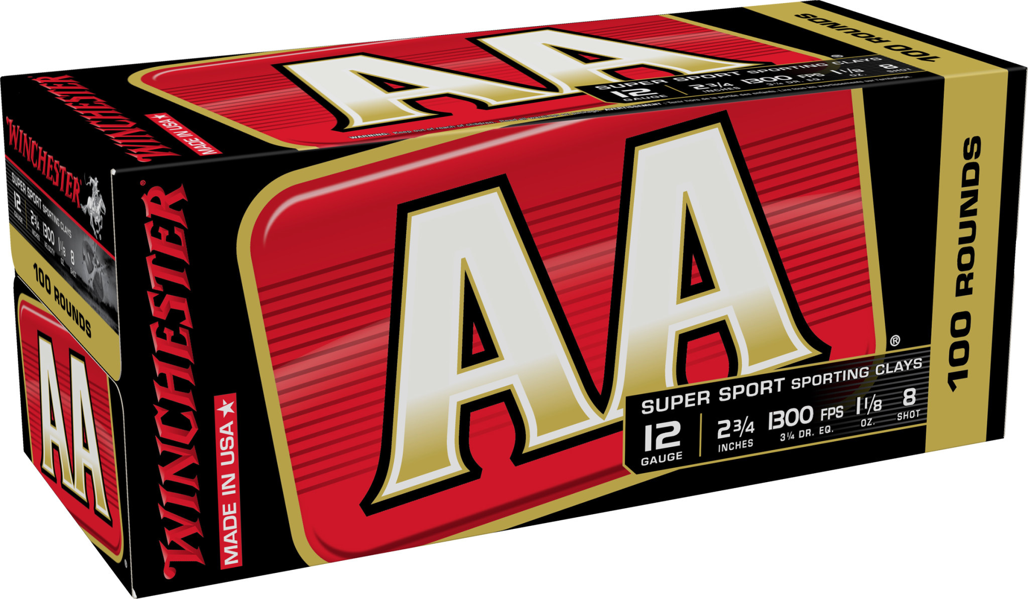 Winchester super sport 12ga 2-3/4in #8 1-1/2oz (AASC128VP)