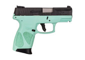G2C 9mm Luger Semi Auto Pistol 3.2" Barrel 12 Rounds 3 Dot Sights Cyan Polymer Frame Black Finish