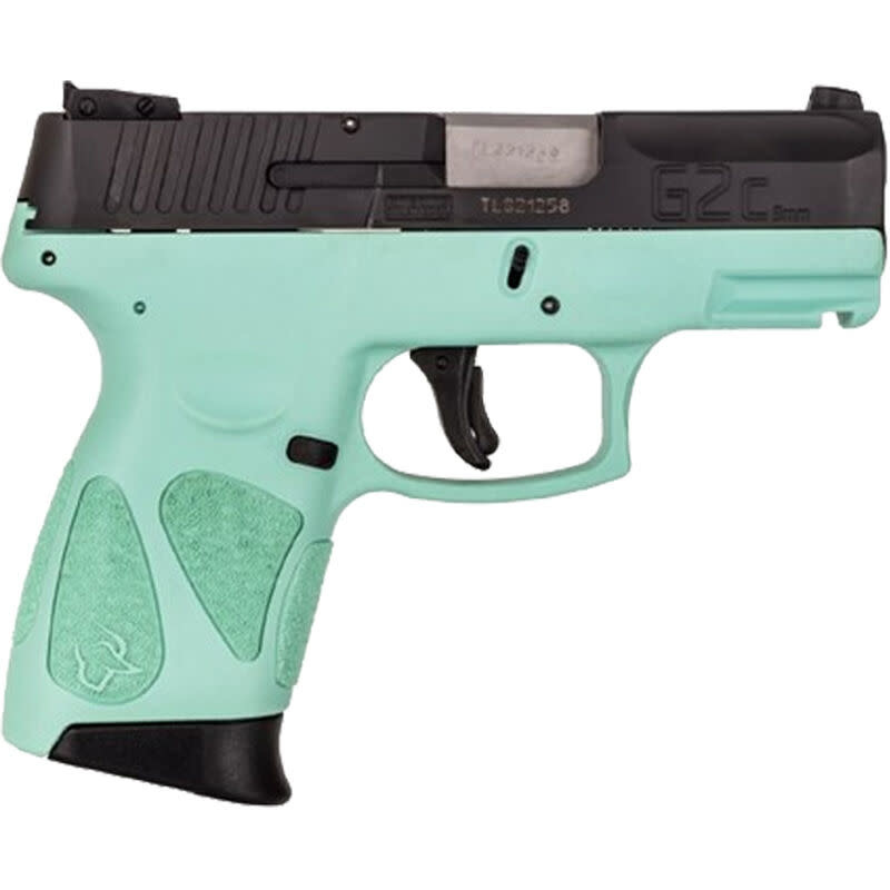 G2C 9mm Luger Semi Auto Pistol 3.2" Barrel 12 Rounds 3 Dot Sights Cyan Polymer Frame Black Finish
