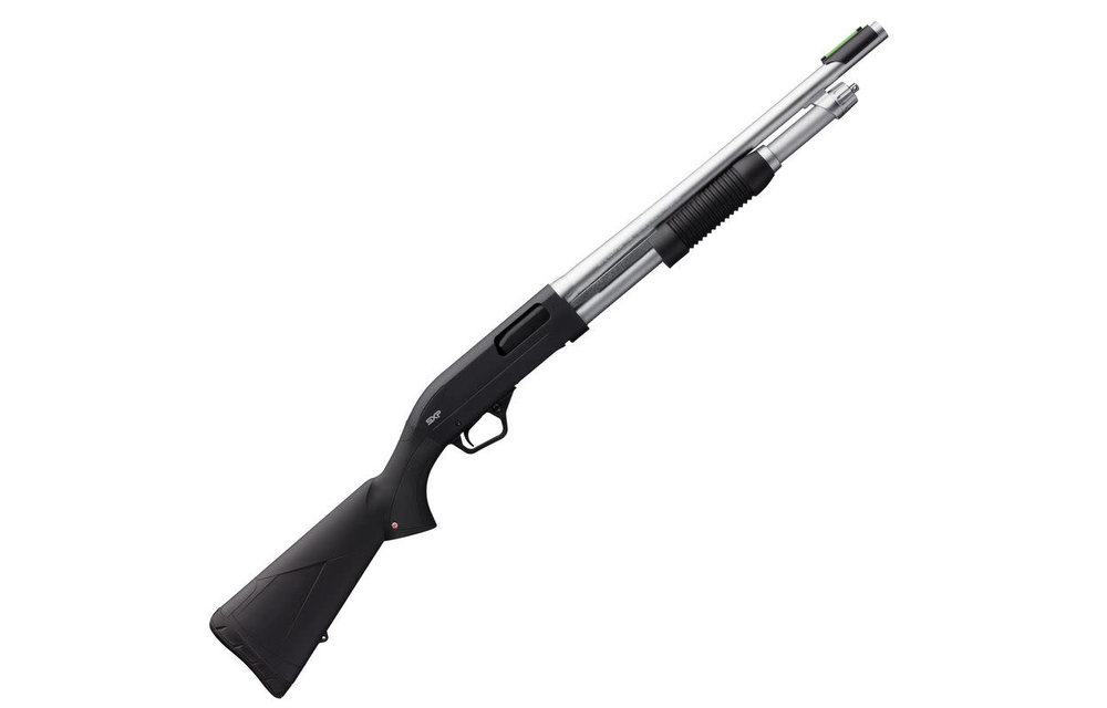 SXP Marine Defender 20 Gauge Pump Action Shotgun 18" Barrel 3" Chamber 5 Rounds Aluminum Receiver Synthetic Stock Matte Chrome/Black