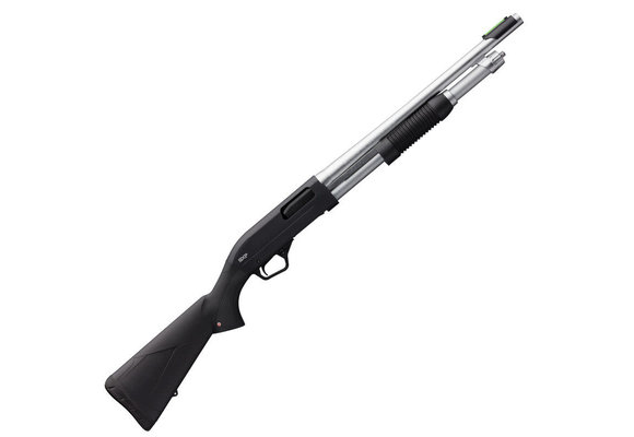 SXP Marine Defender 20 Gauge Pump Action Shotgun 18" Barrel 3" Chamber 5 Rounds Aluminum Receiver Synthetic Stock Matte Chrome/Black