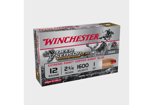 Deer Season XP Copper Impact 12 Gauge Shotshell 5 Rounds 2 3/4" Sabot Slug 1 Ounce