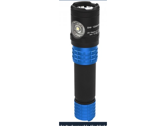 Metal Dual-Light Rechargeable Flashlight-Blue