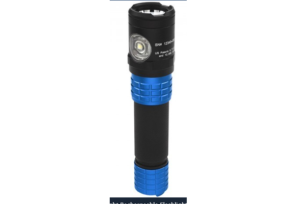 Metal Dual-Light Rechargeable Flashlight-Blue