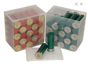 Shell Stack Shotshell Ammo Box 12 Ga 2-3/4" 25-Round Plastic Clear Package of 4