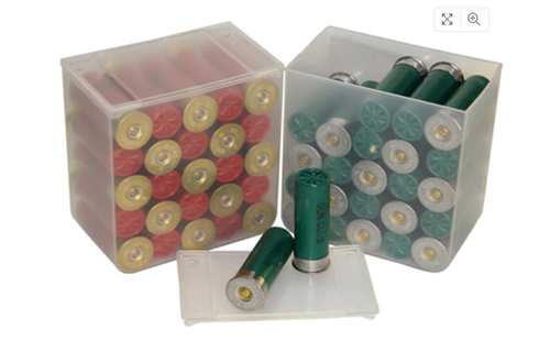 Shell Stack Shotshell Ammo Box 12 Ga 2-3/4" 25-Round Plastic Clear Package of 4