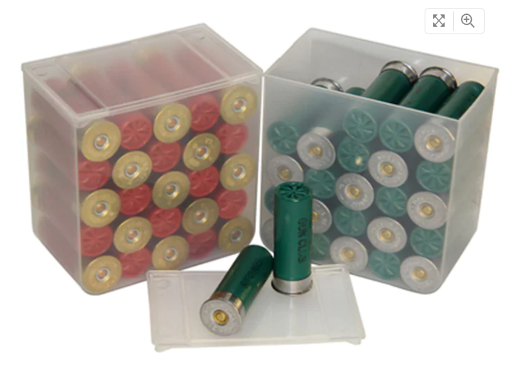 Shell Stack Shotshell Ammo Box 12 Ga 2-3/4" 25-Round Plastic Clear Package of 4