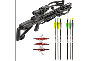 Crossbow Turbo S1 ACUslide Silent Cocking Moss Green 390fps Package w/Free 3pk Lighted Bolts & Broadheads CB22020-1519