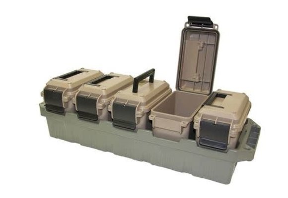 5-CAN AMMO CRATE MINI W/5 AC15 MINI AMMO CANS GRN/DK ERT