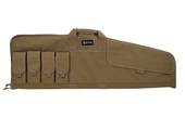 SRC42-FDE Single Rifle Case Flat Dark Earth 600D Polyester with Mag Pouch, Lockable Zippers & Fleece-Lining
