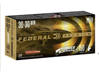 FEDERAL PREMIUM HAMMERDOWN 30-30 WIN 150 GRAIN BONDED SOFT POINT 20 ROUNDS PER BOX - LG30301