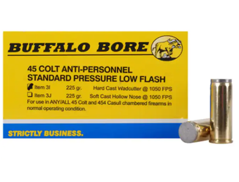 Buffalo Bore Ammunition 45 Colt (Long Colt) 225 Grain Hard Cast Lead Wadcutter Anti-Personnel Box of 20