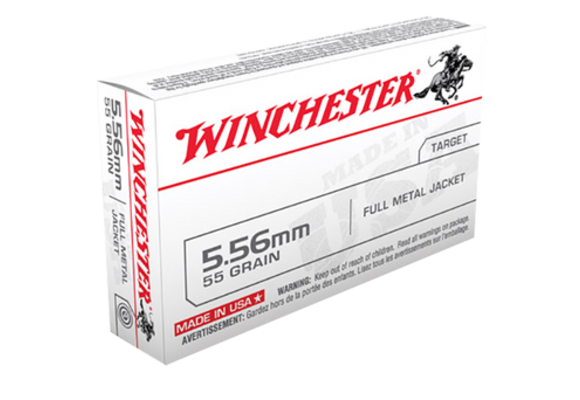 Winchester 5.56 55gr FMJ Brass Case - 20rds