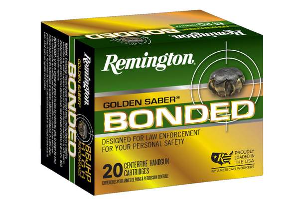 Remington Golden Saber Bonded .45 ACP Ammunition 20 Rounds 230 Grain Brass Jacketed Hollow Point 875 fps