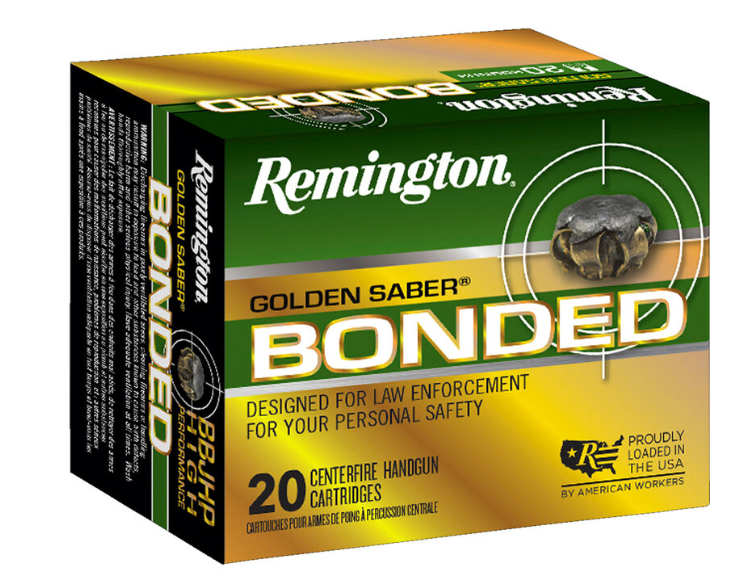 Remington Golden Saber Bonded .45 ACP Ammunition 20 Rounds 230 Grain Brass Jacketed Hollow Point 875 fps