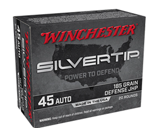 Winchester Silvertip 45 ACP Ammunition 185 Grain JHP 1000 fps