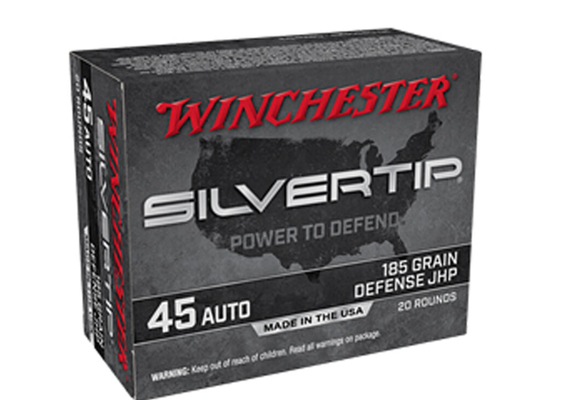 Winchester Silvertip 45 ACP Ammunition 185 Grain JHP 1000 fps