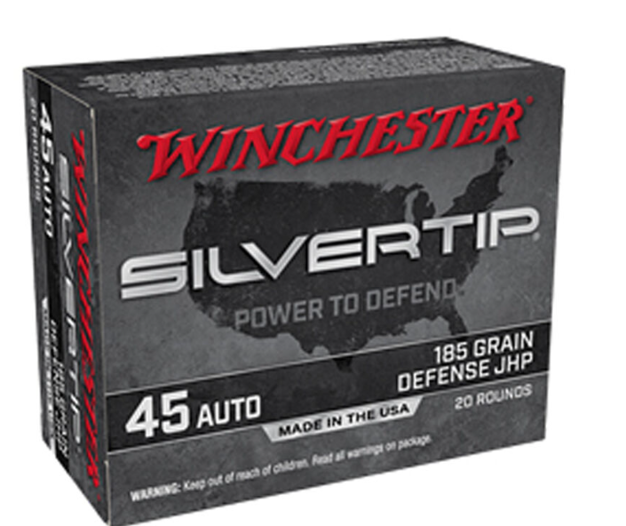 Winchester Silvertip 45 ACP Ammunition 185 Grain JHP 1000 fps