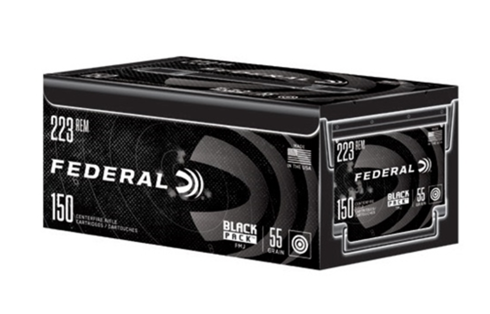 223 5.56mm 55gr FMJ Black Pack 150RDS