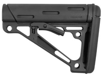 OverMolded Collapsible Buttstock made of Synthetic Material with Black Finish & Overmolded Rubber for Mil-Spec AR-15, M16