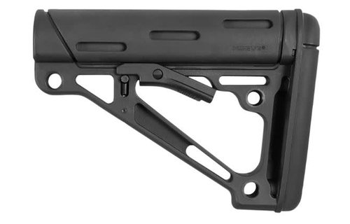 OverMolded Collapsible Buttstock made of Synthetic Material with Black Finish & Overmolded Rubber for Mil-Spec AR-15, M16