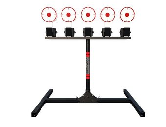 5 SPRING LOADED SELF-RESETTING TARGETS WITH PLATE RACK