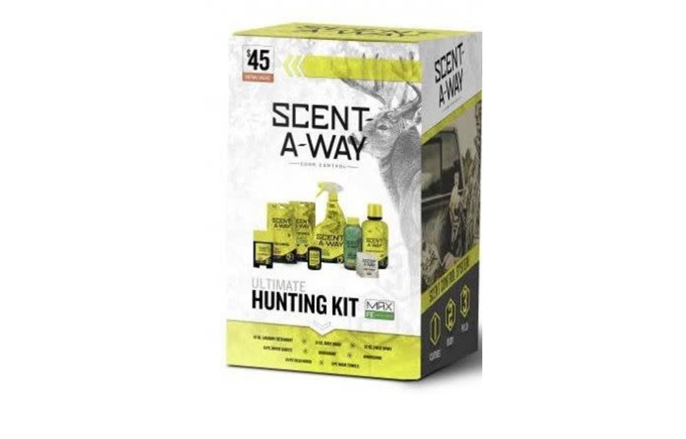 SAW MAX ULTIMATE HUNTING KIT / FRESH EARTH / 18 OZ LAUNDRY DETERGENT / 15 PACK DRYER SHEETS / 12OZ SOAP/SHAMPOO / ANTIPERSPERANT / 32 OZ FIELD SPRAY / 24 PACK FIELD WIPES / 3 PACK WASH TOWELS / WINDICATOR