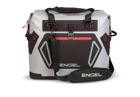 Engel HD30 Waterproof Soft-Sided Cooler - Light Grey/Red