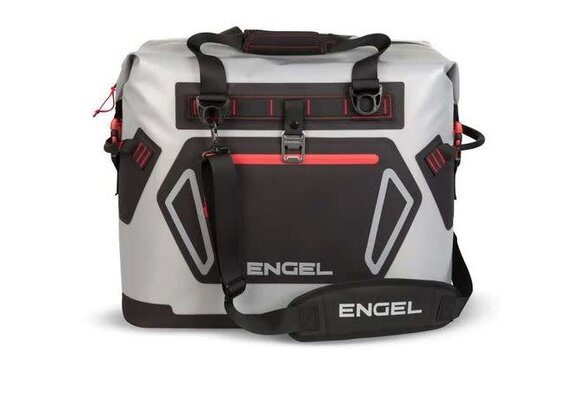 Engel HD30 Waterproof Soft-Sided Cooler - Light Grey/Red