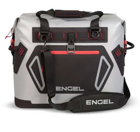 Engel HD30 Waterproof Soft-Sided Cooler - Light Grey/Red