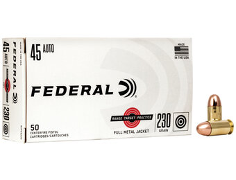 Federal RTP45230 Range and Target 45 ACP 230 gr Full Metal Jacket (FMJ)