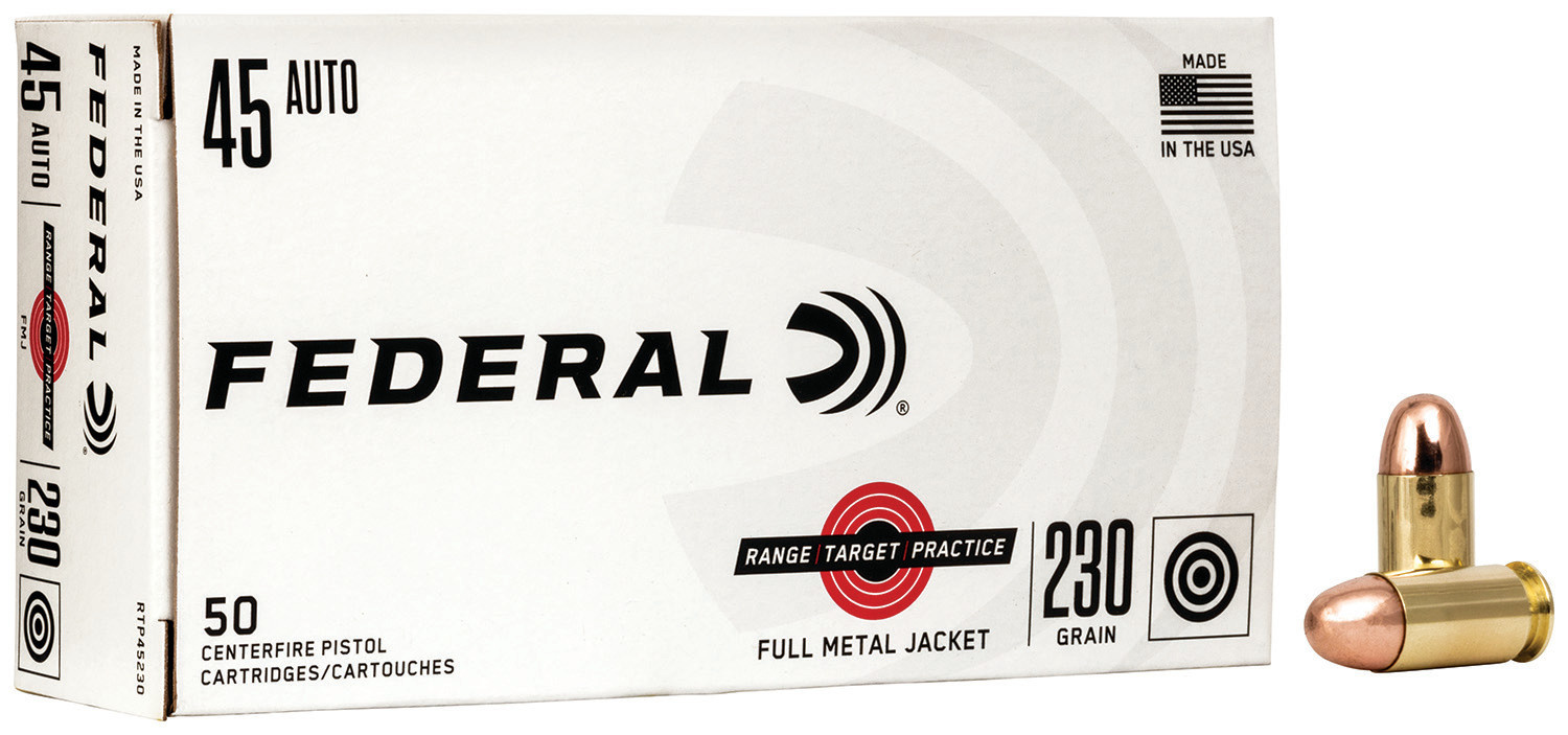 Federal RTP45230 Range and Target 45 ACP 230 gr Full Metal Jacket (FMJ)