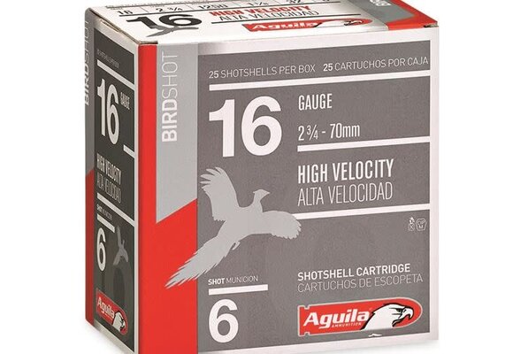Aguila High-Velocity  16 Ga 2 3/4", 1 1/8 oz., #6 Shot