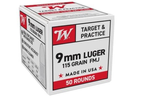 Winchester  9mm  115 Grain 50 Rounds,