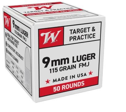 Winchester  9mm  115 Grain 50 Rounds,