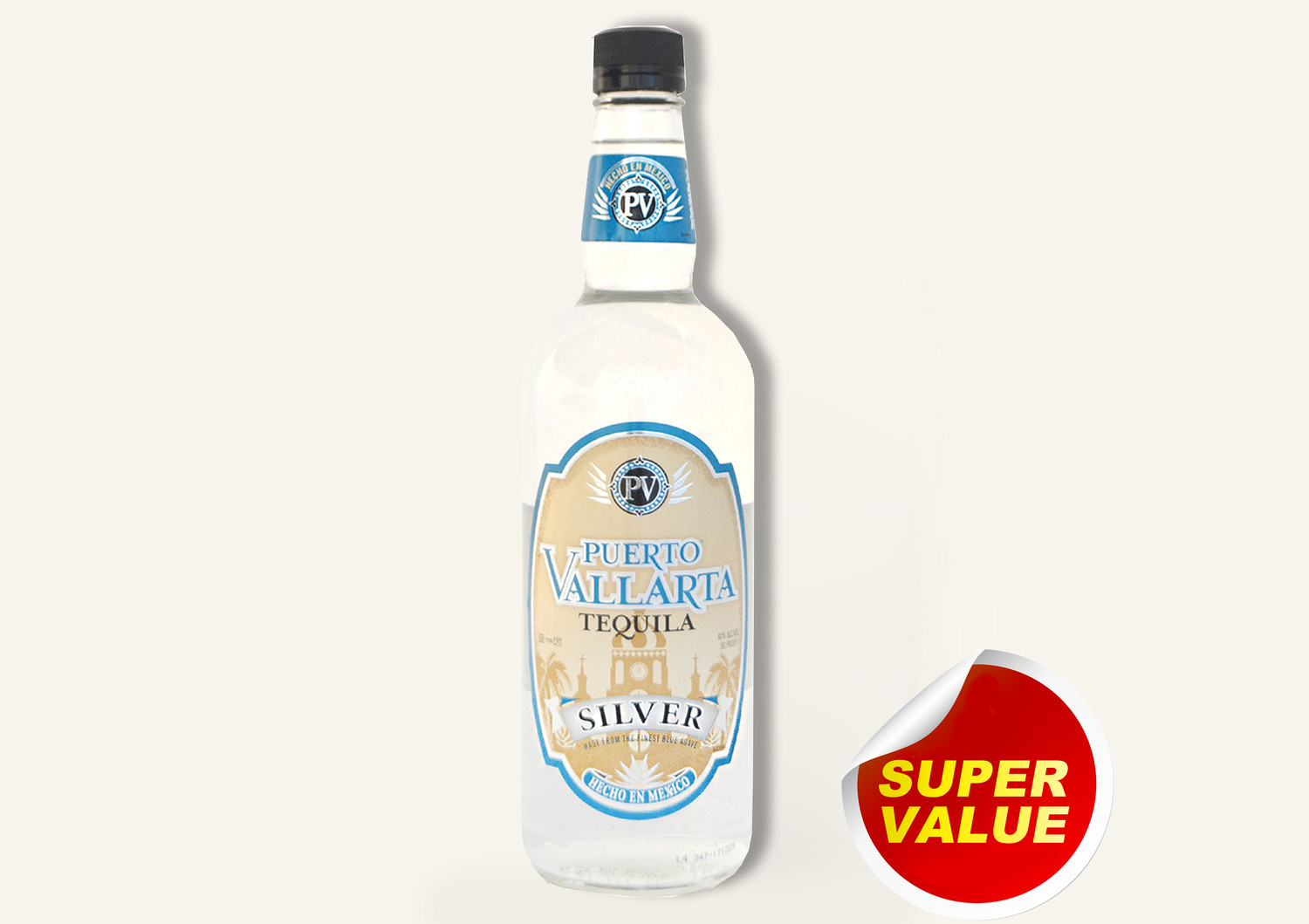 Puerto Vallarta Tequila, Silver 750ml 8 FREE DELIVERY Uncle Fossil