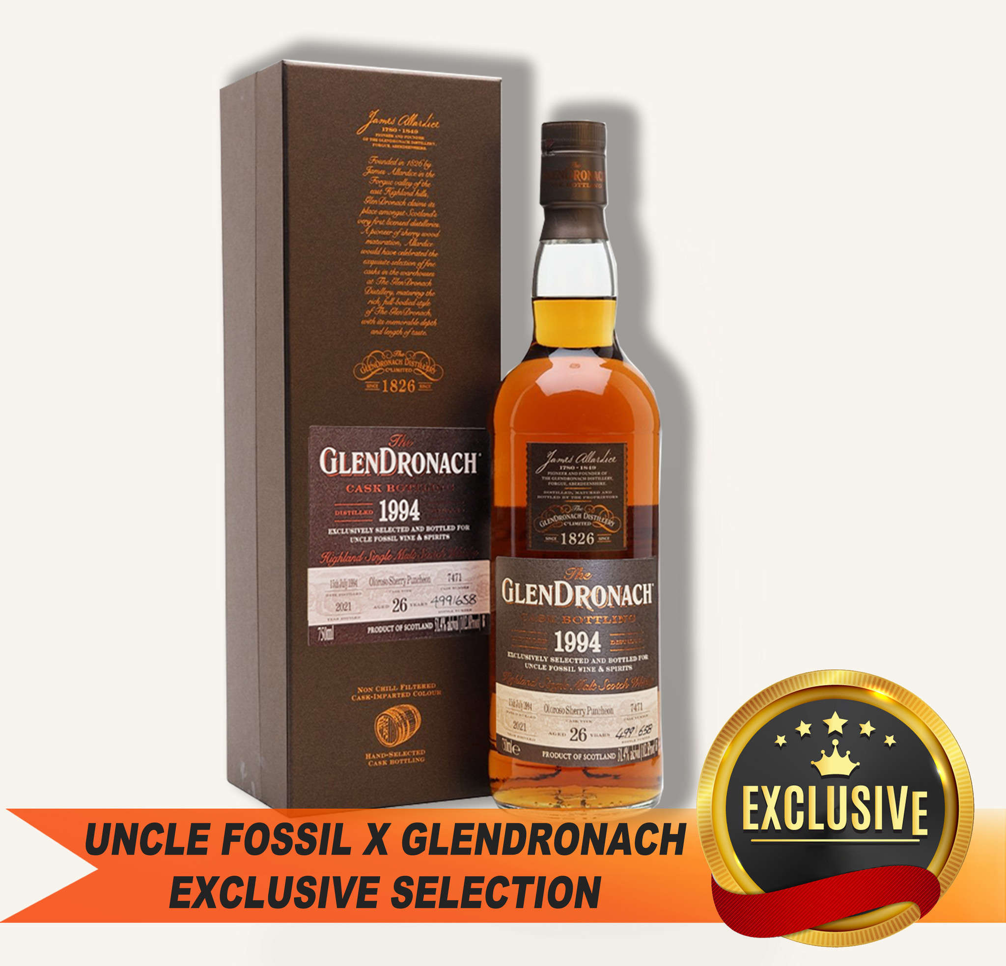 The Glendronach 26Yr 1994 Oloroso #7471 Single Malt Whisky $799 - Uncle  Fossil Wine&Spirits
