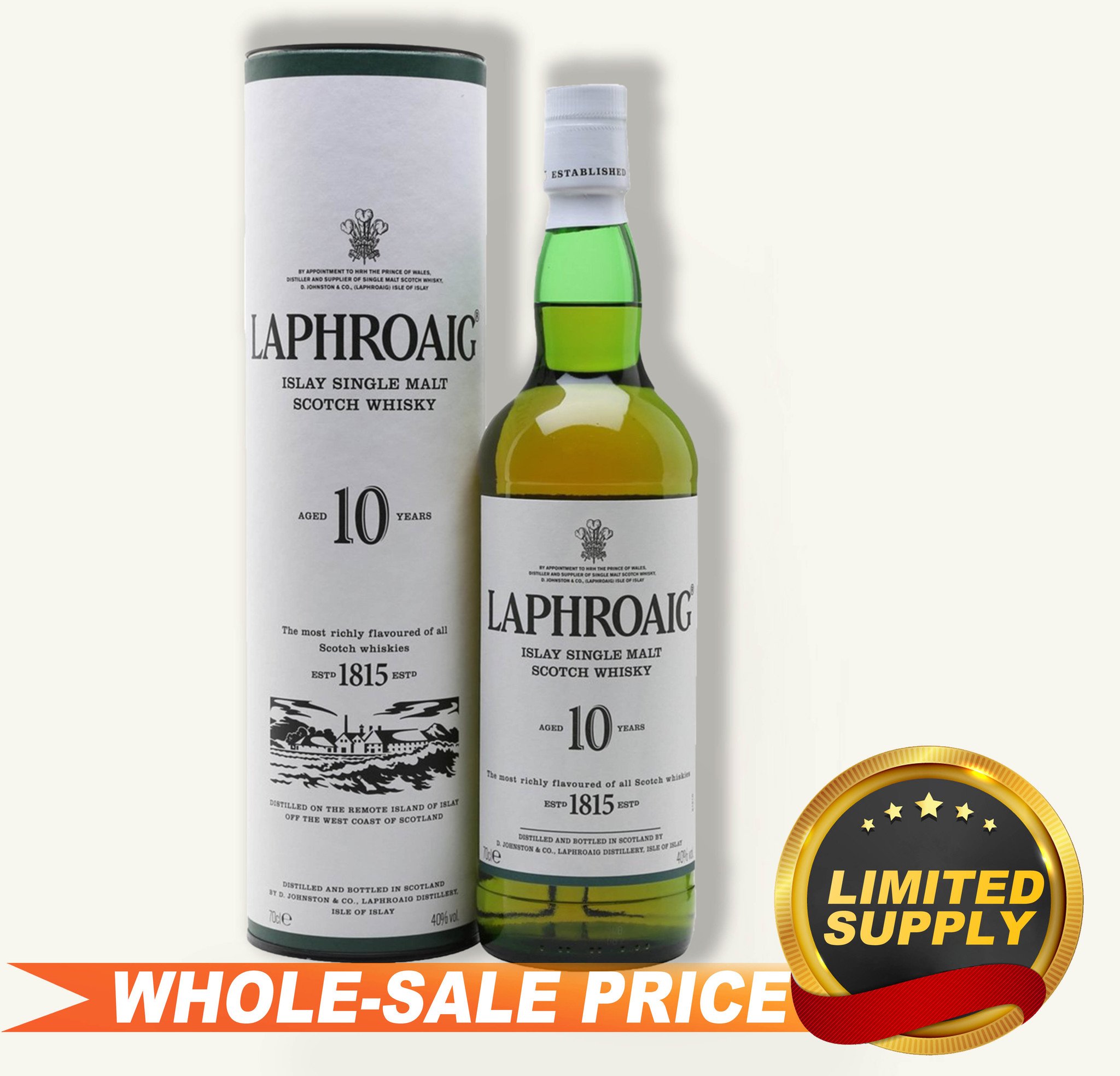 Laphroaig 10Yr Islay Single Malt Whisky FREE DELIVERY - Uncle Fossil Wine&Spirits