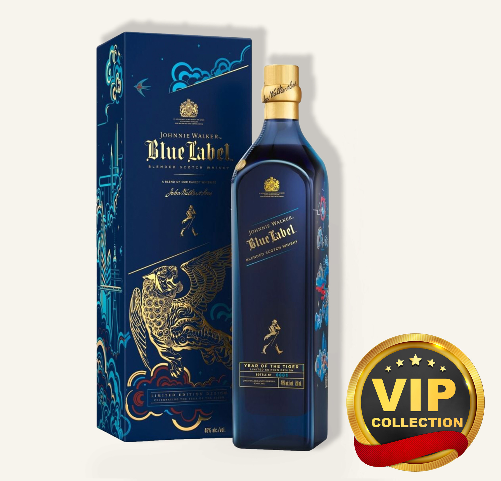 Johnnie Walker Blue Label Year of Tiger 750ml $277 FREE DELIVERY