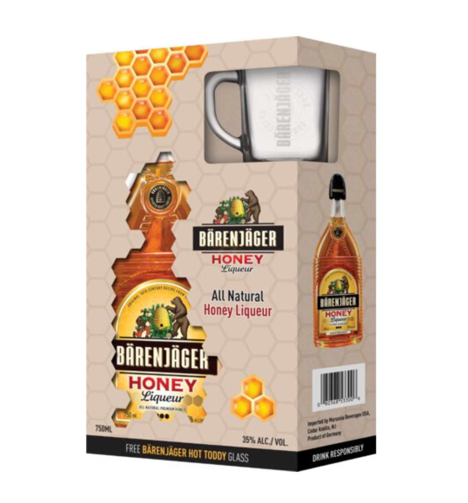 Barenjager Honey Liqueur with Glass 750ml 35 FREE DELIVERY Uncle