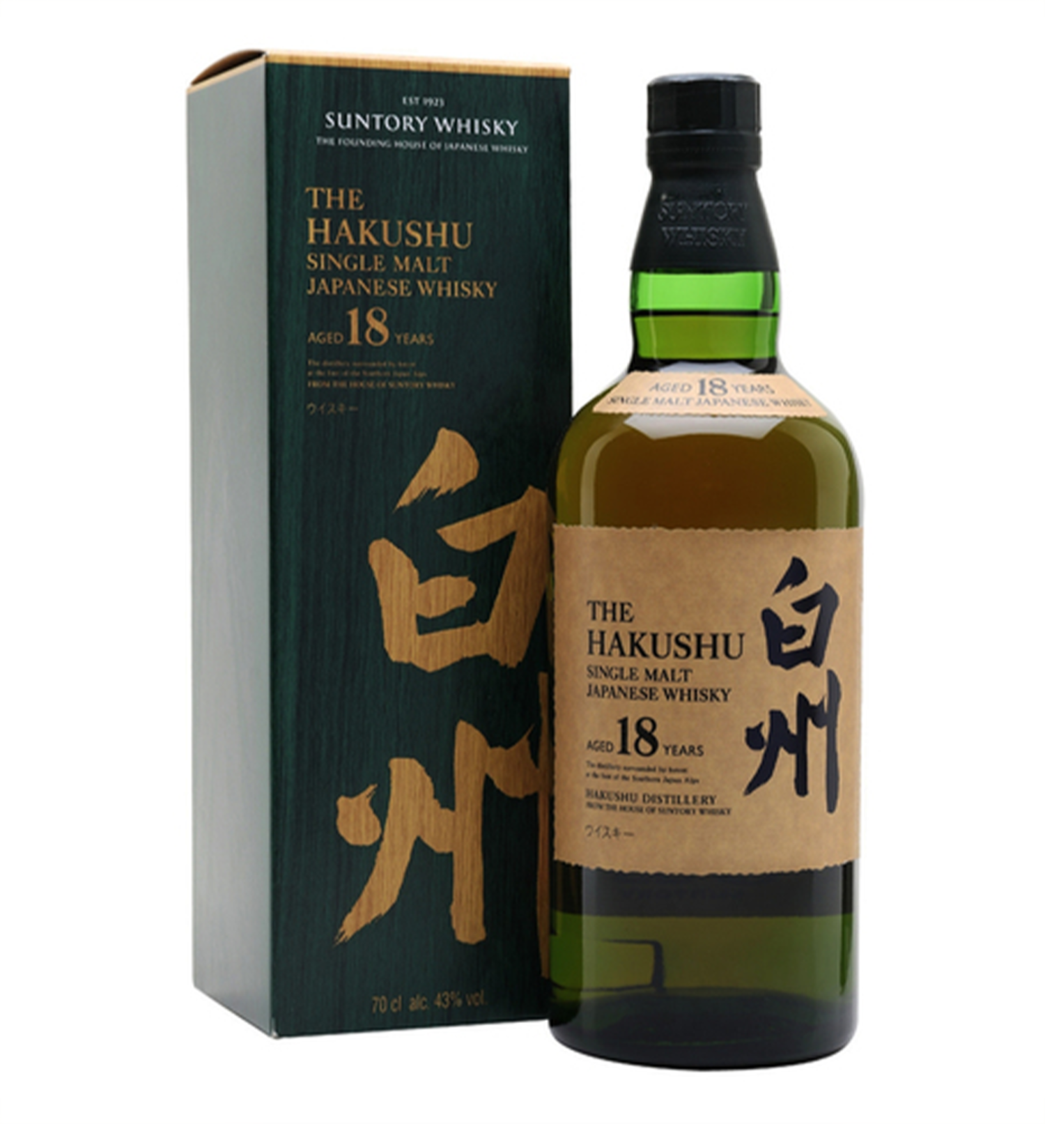 The Hakushu 18Yr Single Malt Japanese Whisky 白州750ml $999