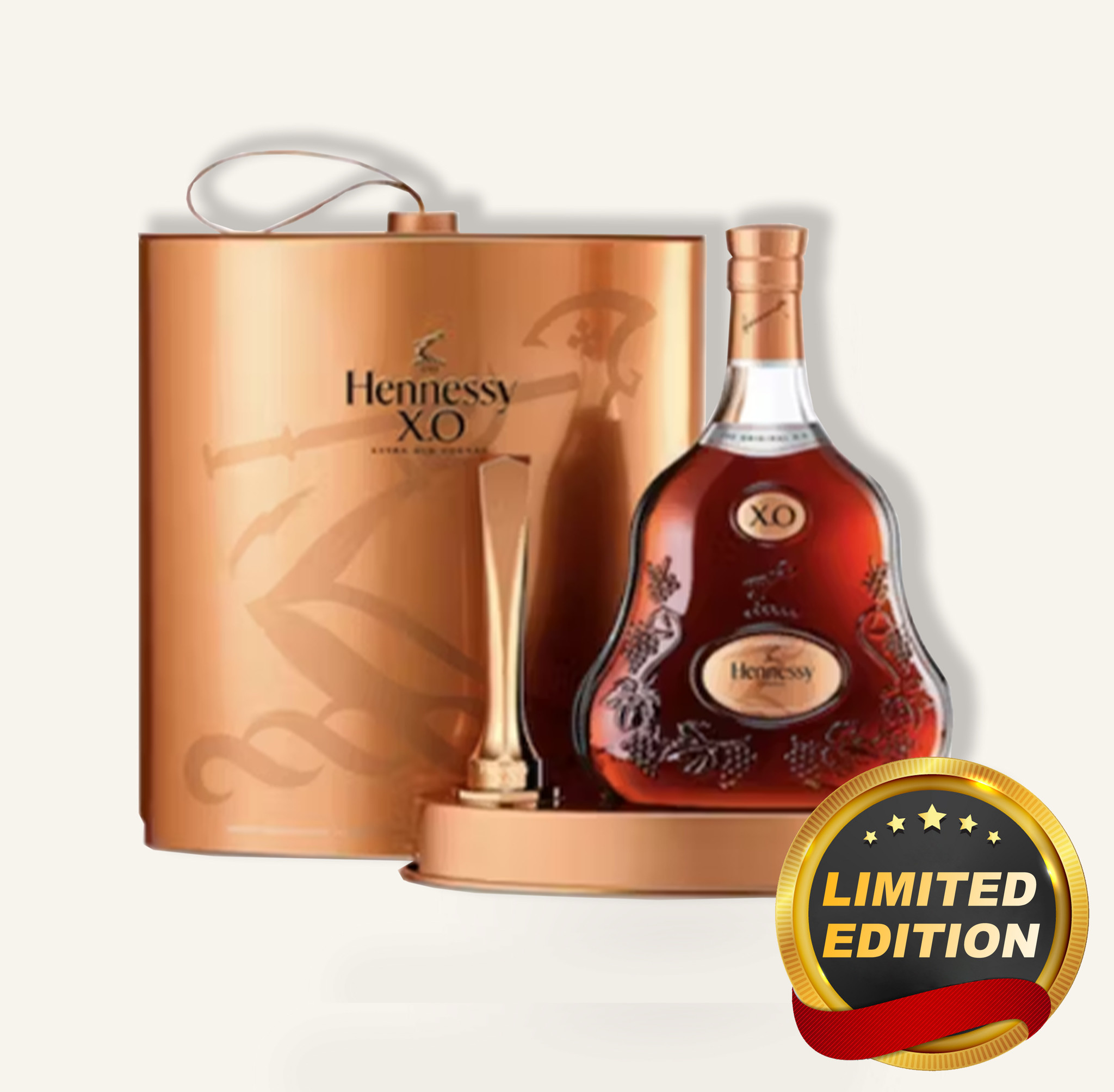 Extra old Hennessy X.O.  Luxury cognac to give as a gift