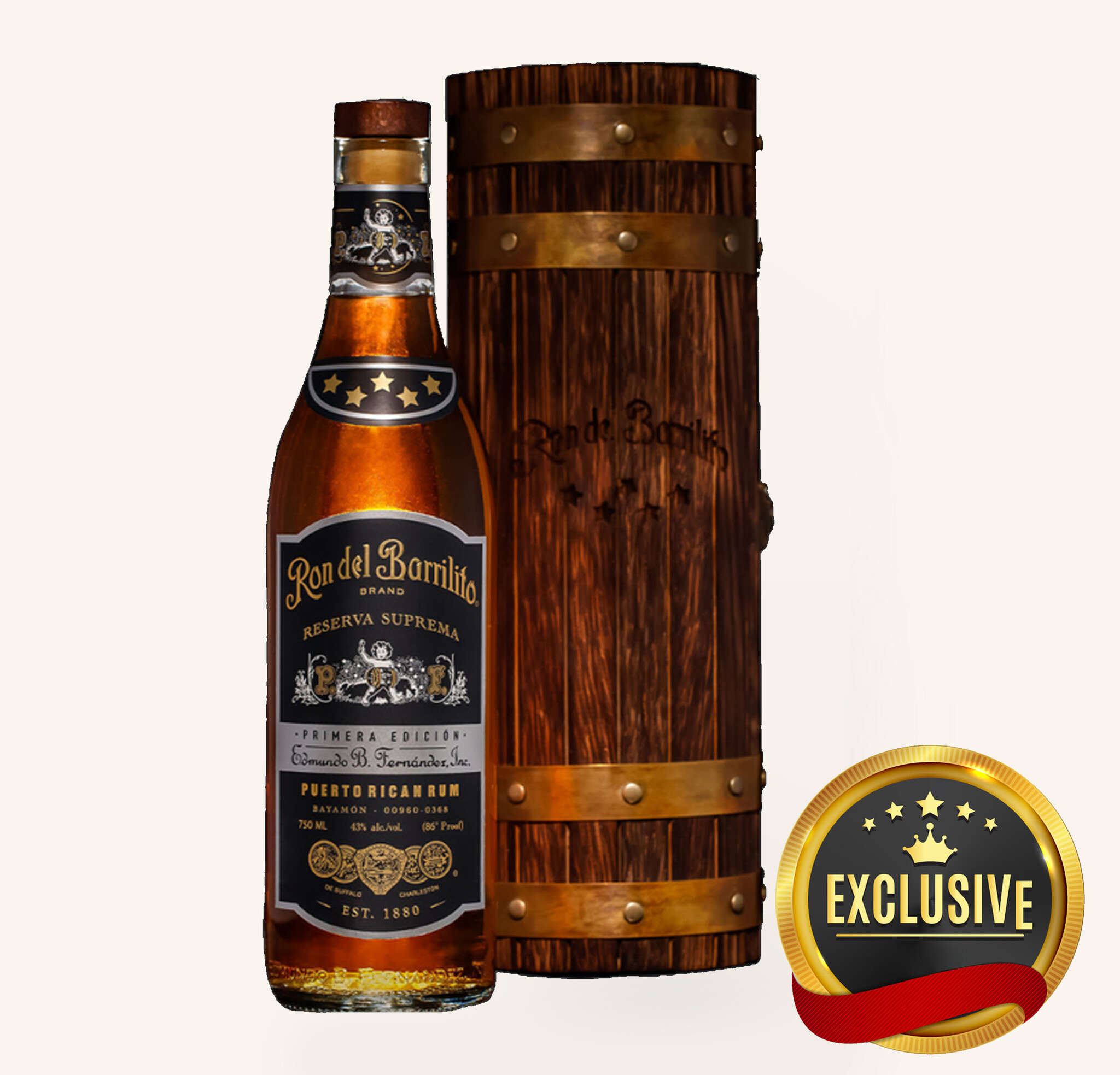 Ron del Barrilito Aged Rum 5 Star Primera Edicion Reserva Suprema $699 -  Uncle Fossil Wine&Spirits