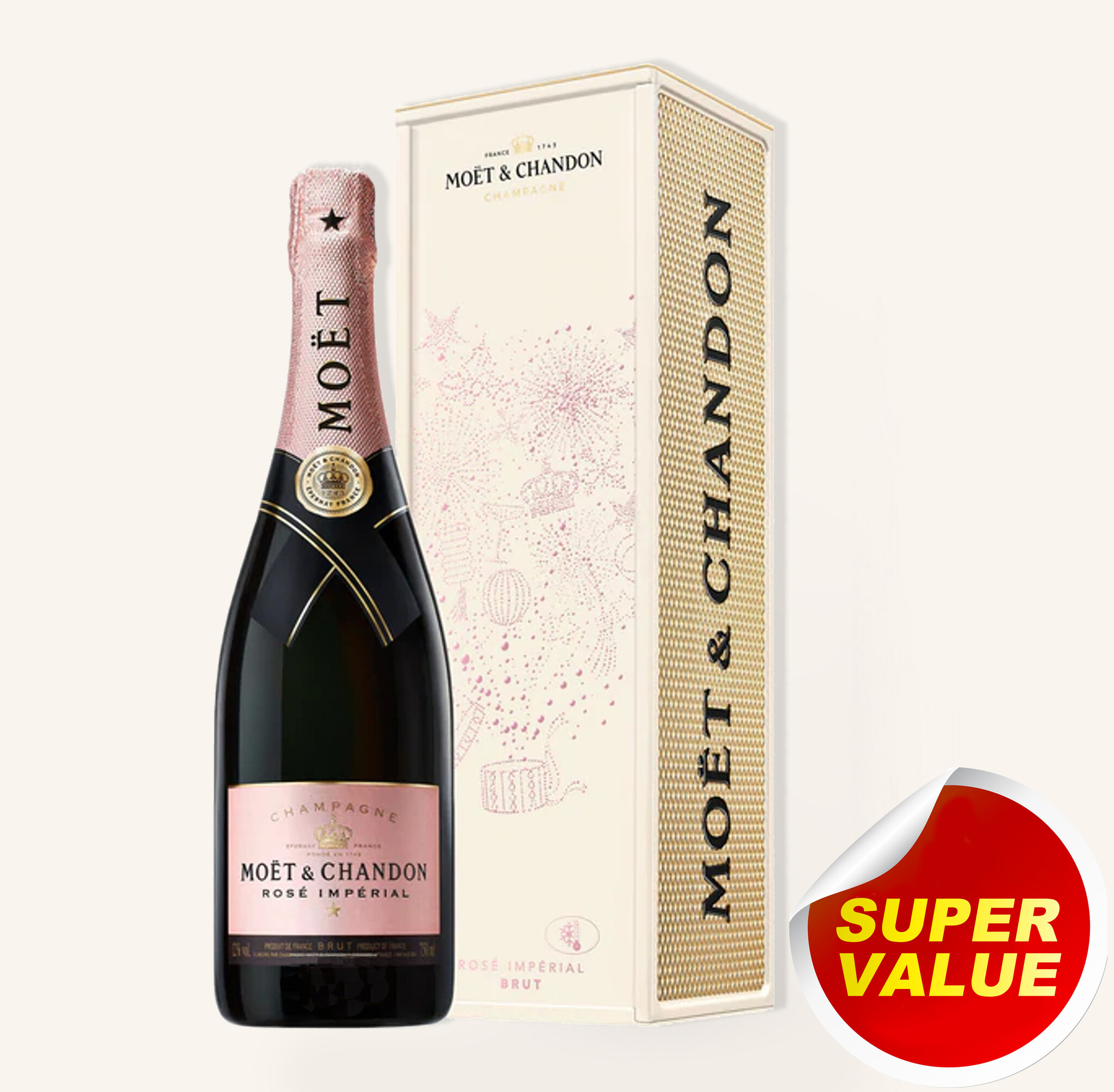 Moet & Chandon Champagne Brut Rose Imperial Gift Box 750ml $62