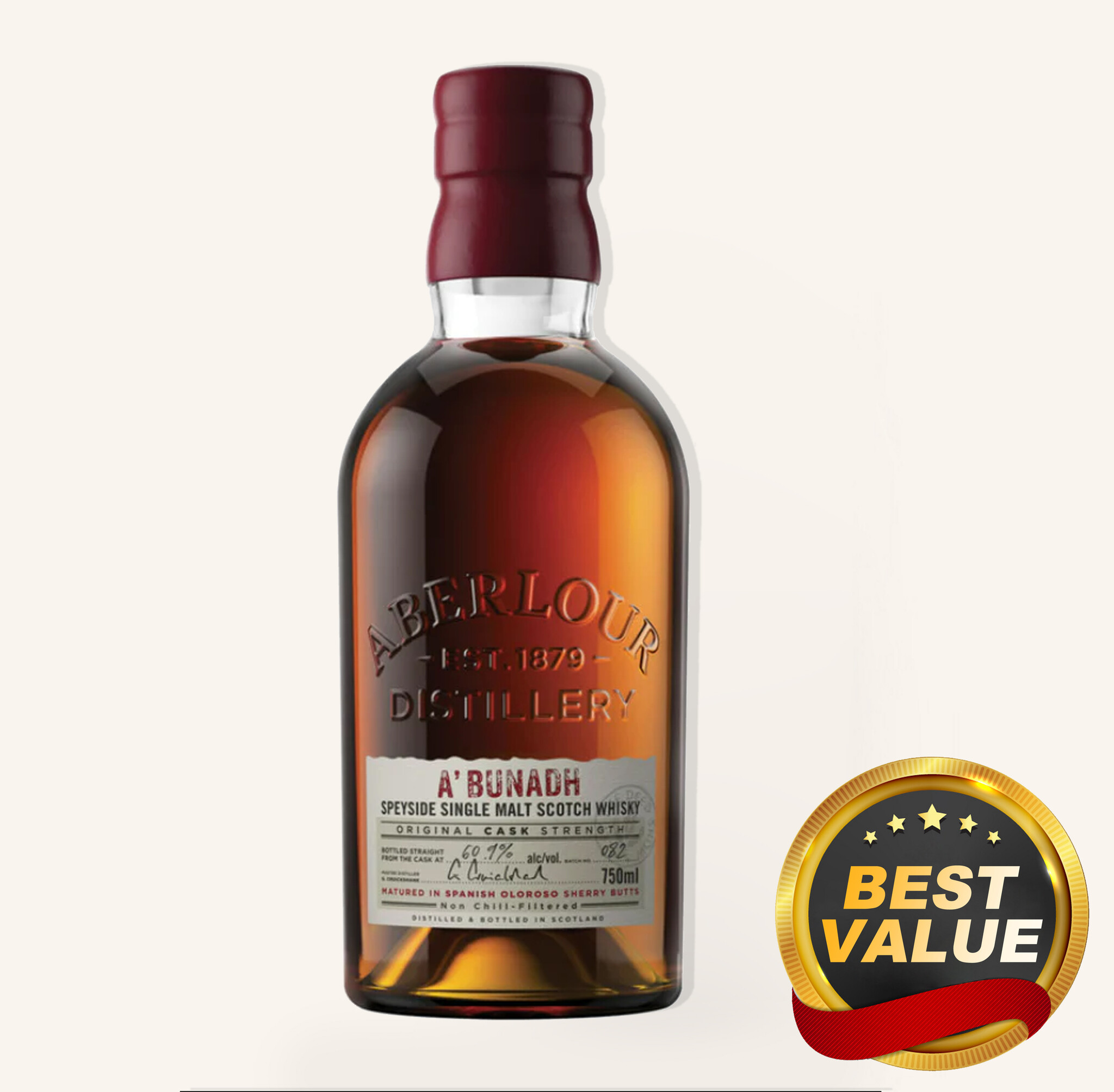 Aberlour 12 Year Old Non Chill Filtered Single Malt Scotch Whisky 700ml  Bottle